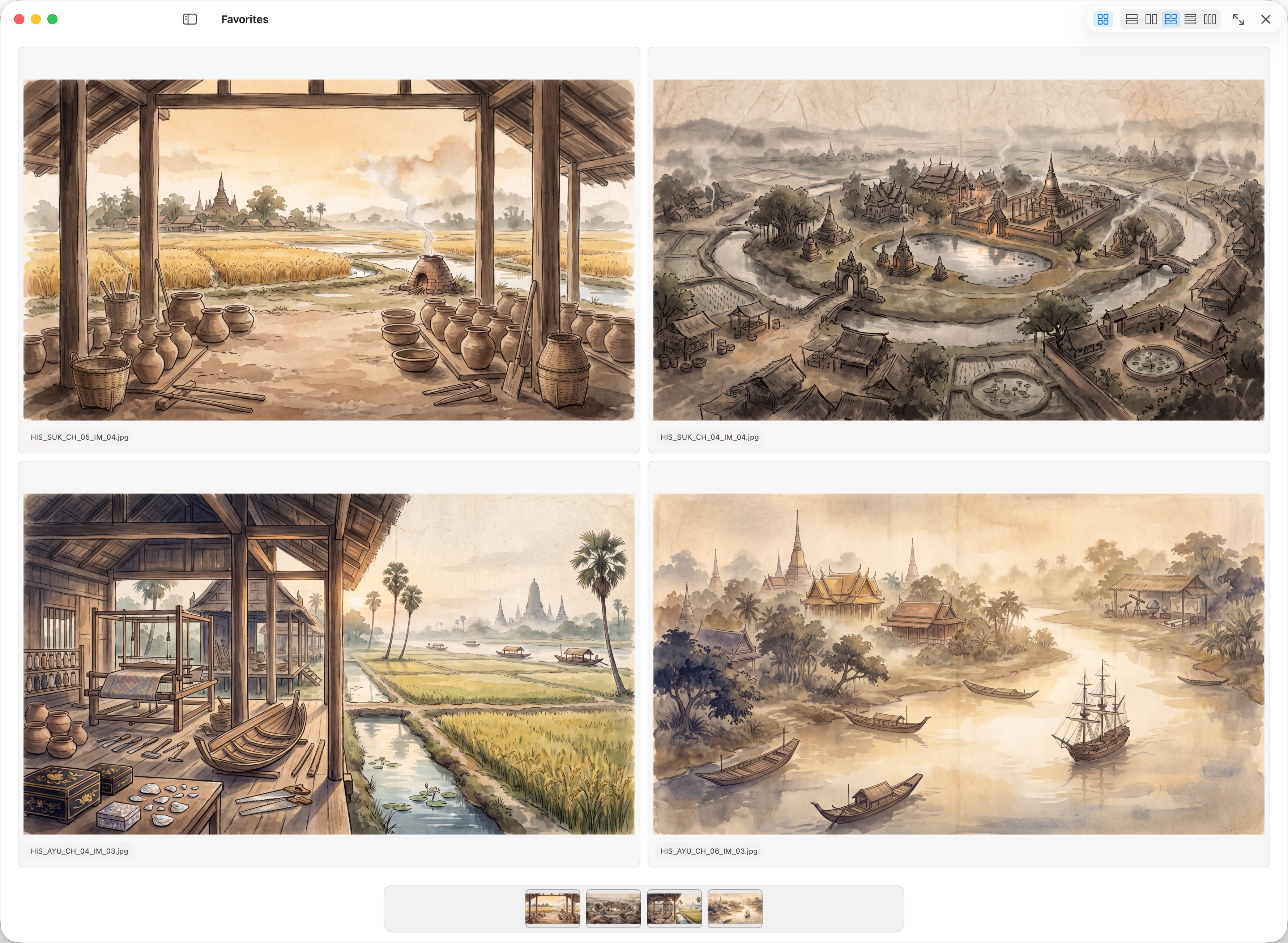 Flicksy comparing four images side by side in a native macOS window